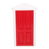 Maxbell 1:12 Dollhouse Miniature Luxury Wooden Red Exterior Door 4 Panel w Key