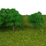 Maxbell 50pc Green Trees Model Train Street Park Wargame Diorama Scenery 1:300 Z Scale