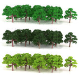 Maxbell Maxbell 25 Pcs Scenery Landscape Train Model Trees Scale 1/300 Jade Green