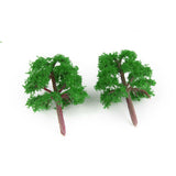 Maxbell 50pc Green Trees Model Train Street Park Wargame Diorama Scenery 1:300 Z Scale