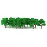 Maxbell 50pc Green Trees Model Train Street Park Wargame Diorama Scenery 1:300 Z Scale
