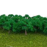 Maxbell 50pc Green Trees Model Train Street Park Wargame Diorama Scenery 1:300 Z Scale