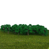 Maxbell 50pc Green Trees Model Train Street Park Wargame Diorama Scenery 1:300 Z Scale