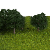 Maxbell 3x25 Pcs Scenery Landscape Train Model Trees Scale 1/300 Dark Green