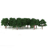 Maxbell 50pc Green Trees Model Train Street Park Wargame Diorama Scenery 1:300 Z Scale