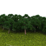 Maxbell 2x25 Pcs Scenery Landscape Train Model Trees Scale 1/300 Dark Green