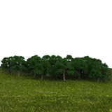 Maxbell 4x25 Pcs Scenery Landscape Train Model Trees Scale 1/300 Dark Green