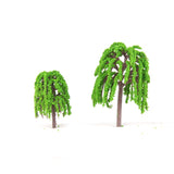 Maxbell 2x25 Pcs Scenery Landscape Train Model Willow Trees Scale 1/150 Light Green