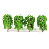 Maxbell 2x25 Pcs Scenery Landscape Train Model Willow Trees Scale 1/150 Light Green