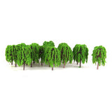 Maxbell 2x25 Pcs Scenery Landscape Train Model Willow Trees Scale 1/150 Light Green