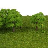 Maxbell 5x25 Pcs Scenery Landscape Train Model Trees Scale 1/300 Light Green
