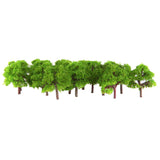 Maxbell 5x25 Pcs Scenery Landscape Train Model Trees Scale 1/300 Light Green