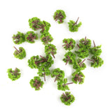 Maxbell 3x25 Pcs Scenery Landscape Train Model Trees Scale 1/300 Light Green