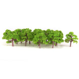 Maxbell 2x25 Pcs Scenery Landscape Train Model Trees Scale 1/300 Light Green