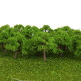 Maxbell 2x25 Pcs Scenery Landscape Train Model Trees Scale 1/300 Light Green