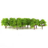 Maxbell 3x25 Pcs Scenery Landscape Train Model Trees Scale 1/300 Light Green