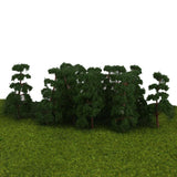 Maxbell 3x20 Pcs Scenery Landscape Train Model Pine Trees Scale 1/150 Dark Green