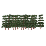 Maxbell 3x20 Pcs Scenery Landscape Train Model Pine Trees Scale 1/150 Dark Green