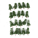 Maxbell 3x20 Pcs Scenery Landscape Train Model Pine Trees Scale 1/150 Dark Green