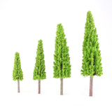 Maxbell 10Pcs Scenery Landscape Train Model Metasequoia Trees Scale 1/50 Light Green