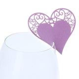 Maxbell Maxbell 50pcs Heart Table Name Place Card for Wine Glass Wedding Party Decoration