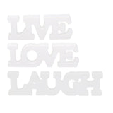 Maxbell Live Laugh Love White Wooden Letter Sign Home Decor 3pcs