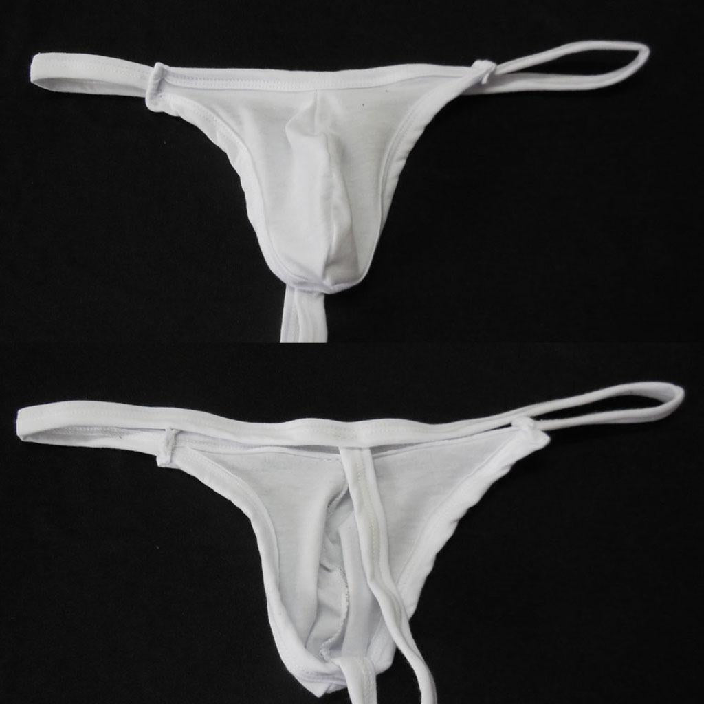 Maxbell Maxbell Sexy Men's Low Rise G-string T-back Underwear Thong Briefs White