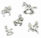 Maxbell 4x15pcs Alloy Silver Various Horse Shaped Charms Pendants Beads
