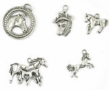Maxbell 4x15pcs Alloy Silver Various Horse Shaped Charms Pendants Beads