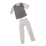 Maxbell stripe Short Sleeve T-shirt & Pants Casual Clothes for Ken Doll