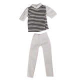 Maxbell stripe Short Sleeve T-shirt & Pants Casual Clothes for Ken Doll