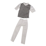 Maxbell stripe Short Sleeve T-shirt & Pants Casual Clothes for Ken Doll