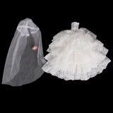 Maxbell ivory Fashion Princess Party Dress/Evening Clothes/Gown For Barbie Doll