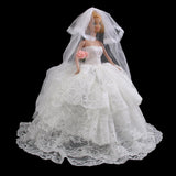 Maxbell ivory Fashion Princess Party Dress/Evening Clothes/Gown For Barbie Doll