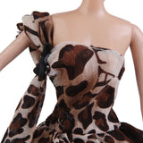 Maxbell Wedding Party Ball Holiday Clothes Leopard Gown Dress w/ Hat 12inch Doll