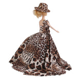 Maxbell Wedding Party Ball Holiday Clothes Leopard Gown Dress w/ Hat 12inch Doll