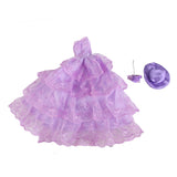 Maxbell Handmade Princess Wedding Party Dress Clothes Gown With Hat For Barbie Dolls