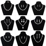 Maxbell 6xTeardrop Rhinestone Jewelry Necklace Earring Set Wedding Bridal Party