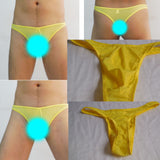 Maxbell Men Comfy Ultra thin Underwear G-string Mini Briefs Underpants Yellow