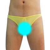Maxbell Men Comfy Ultra thin Underwear G-string Mini Briefs Underpants Yellow