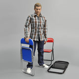 Maxbell 8x1/6 Scale Foldable Chair Toy for Soldiers Action Figure Body Accessory black