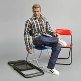 Maxbell 30x1/6 Scale Foldable Chair Toy for Soldiers Action Figure Body Accessory black