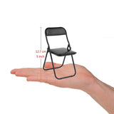 Maxbell 8x1/6 Scale Foldable Chair Toy for Soldiers Action Figure Body Accessory black