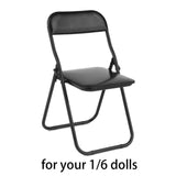 Maxbell 1/6 Scale Foldable Chair Toy for Soldiers Action Figure Body Accessory black