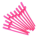 Maxbell 10pcs Hen Night Party Dicky Sipping Straw Rose Red