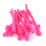 Maxbell 10pcs Hen Night Party Dicky Sipping Straw Rose Red