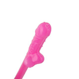 Maxbell 10pcs Hen Night Party Dicky Sipping Straw Rose Red