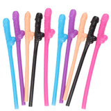 Maxbell 10pcs Hen Night Party Dicky Sipping Straw Multicolor