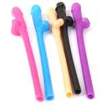 Maxbell 10pcs Hen Night Party Dicky Sipping Straw Multicolor