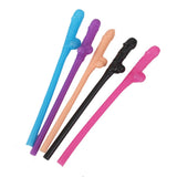 Maxbell 10pcs Hen Night Party Dicky Sipping Straw Multicolor